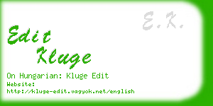 edit kluge business card